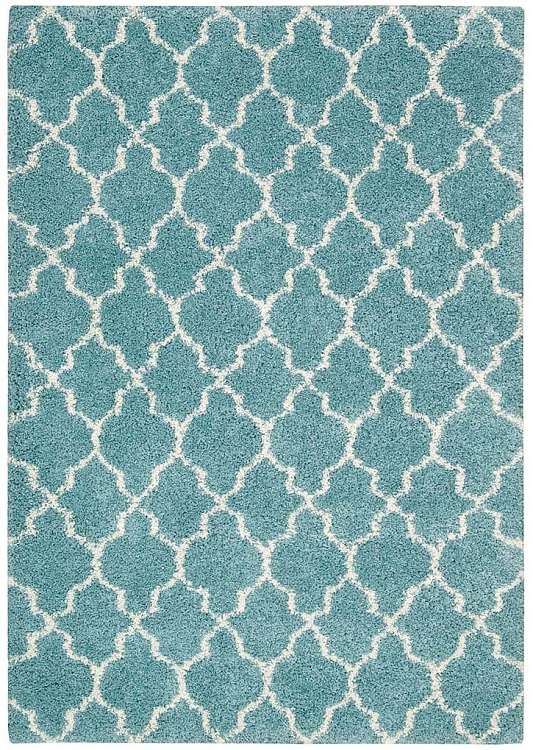 Nourison Amore Shag AMOR2 Aqua Area Rug