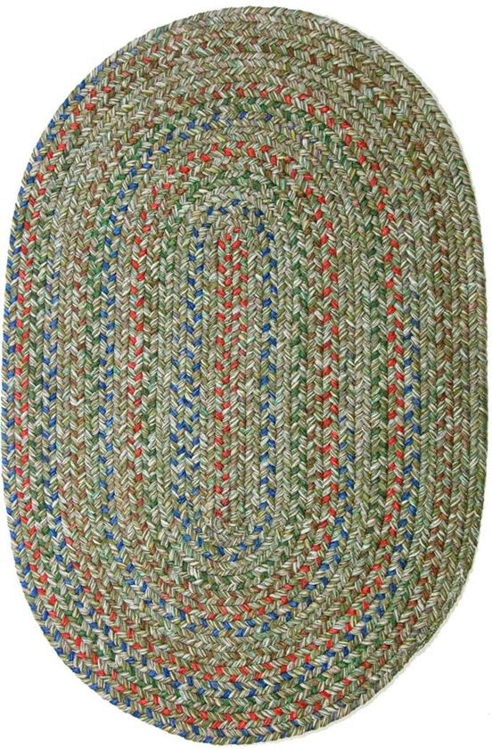 Rhody Rug Sophia SO65 Moss Green Multi Oval Area Rug