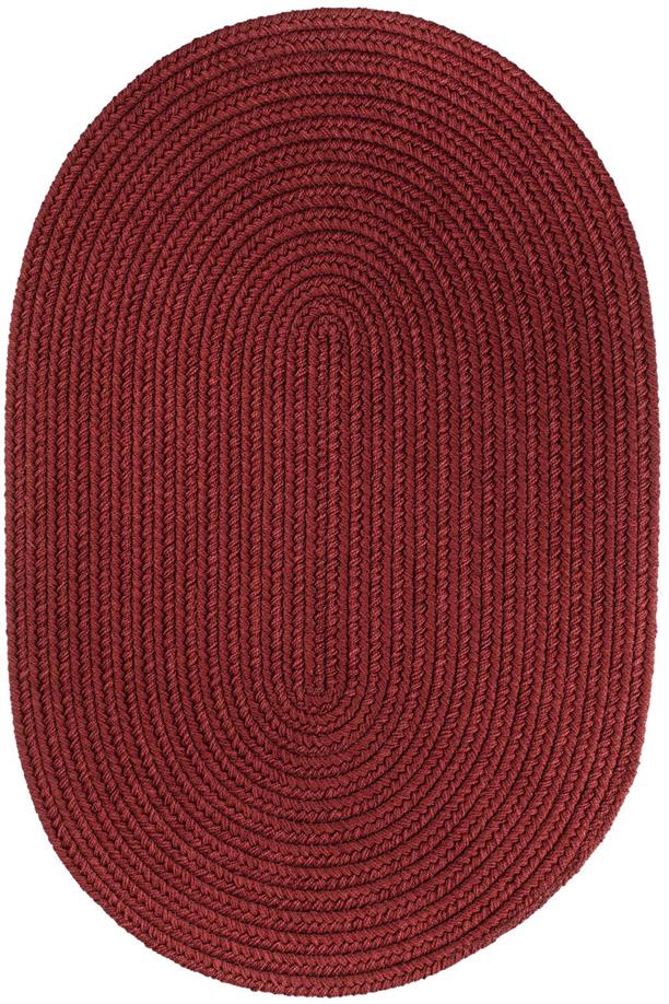 Rhody Rug Poly Solids S005 Colonial Red Oval Area Rug