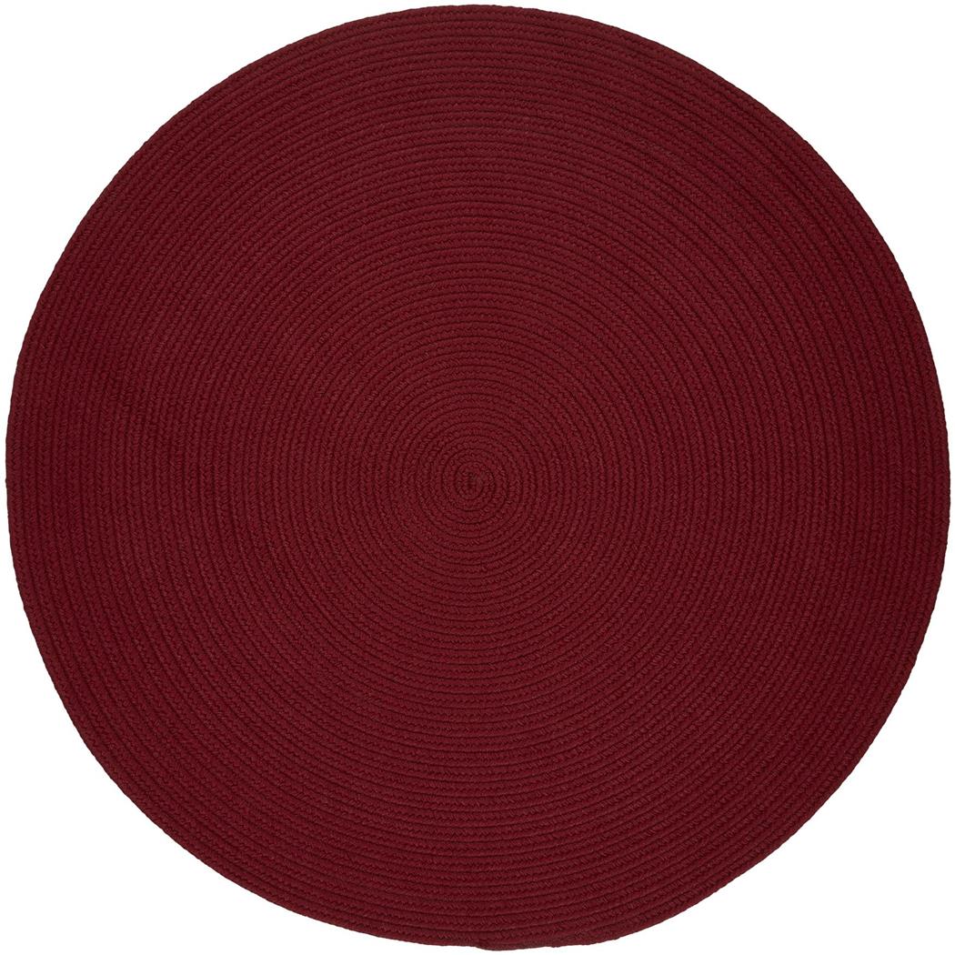 Rhody Rug Poly Solids S005 Colonial Red Round Area Rug