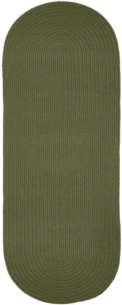 Rhody Rug Poly Solids S017 Olive Runner Area Rug