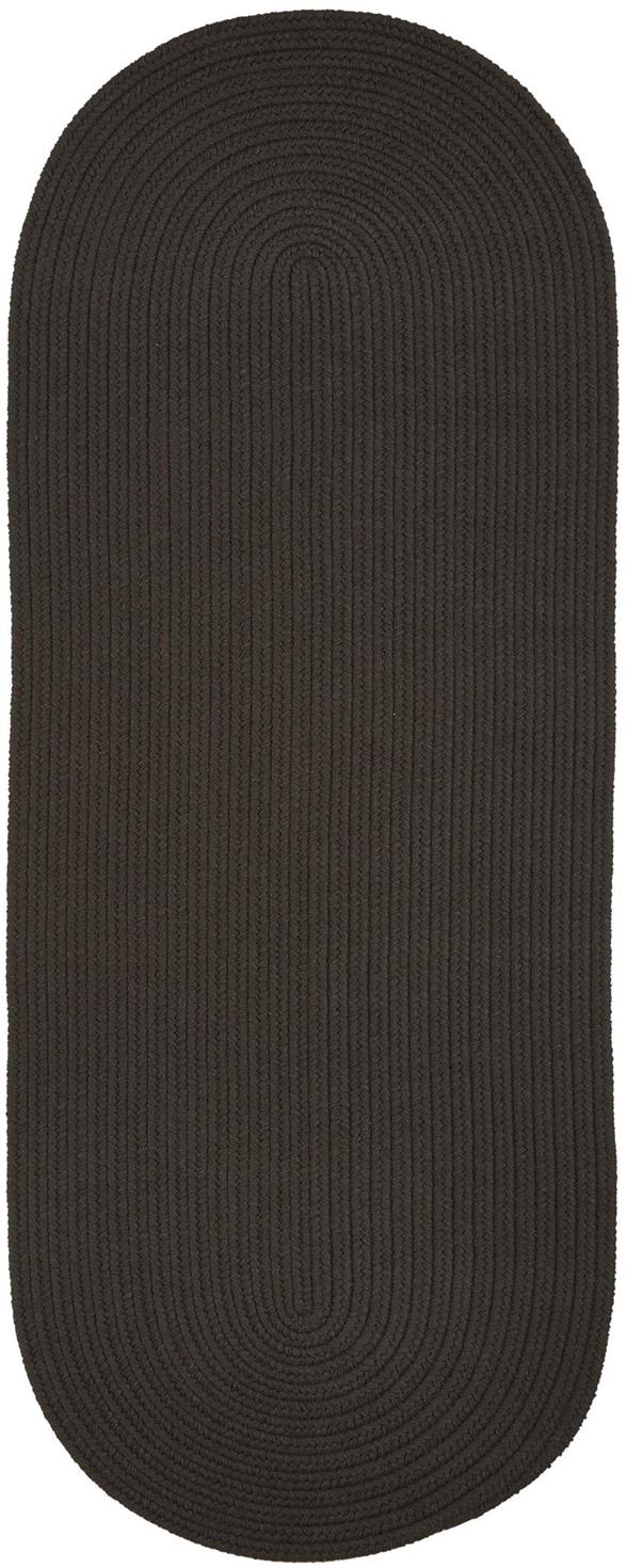 Rhody Rug Poly Solids S027 Brown Velvet Runner Area Rug