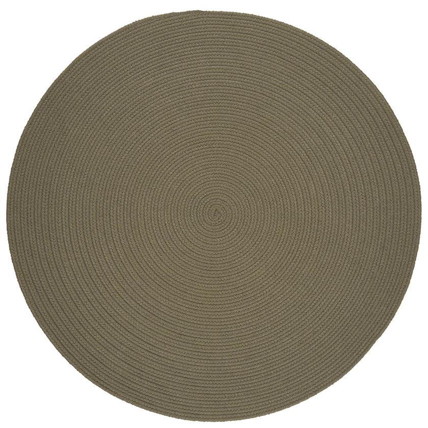 Rhody Rug Poly Solids S035 Moss Green Round Area Rug