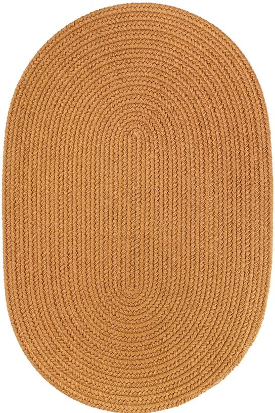 Rhody Rug Poly Solids S036 New Gold Oval Area Rug