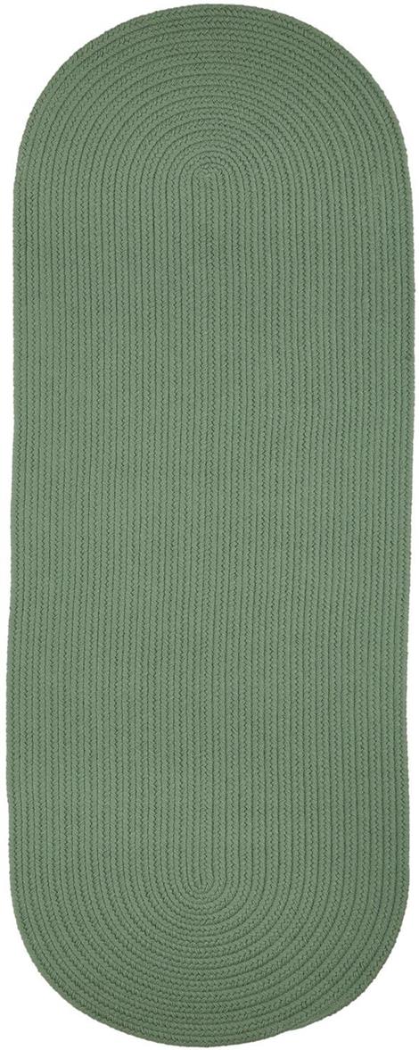 Rhody Rug Poly Solids S040 Celadon Runner Area Rug