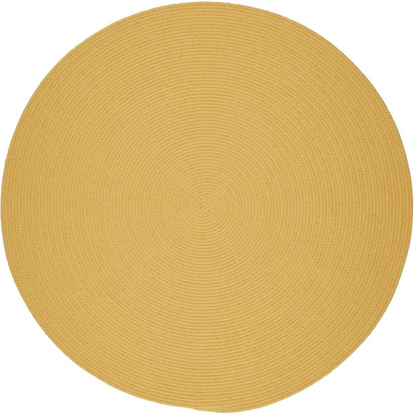 Rhody Rug Poly Solids S041 Daffodil Round Area Rug