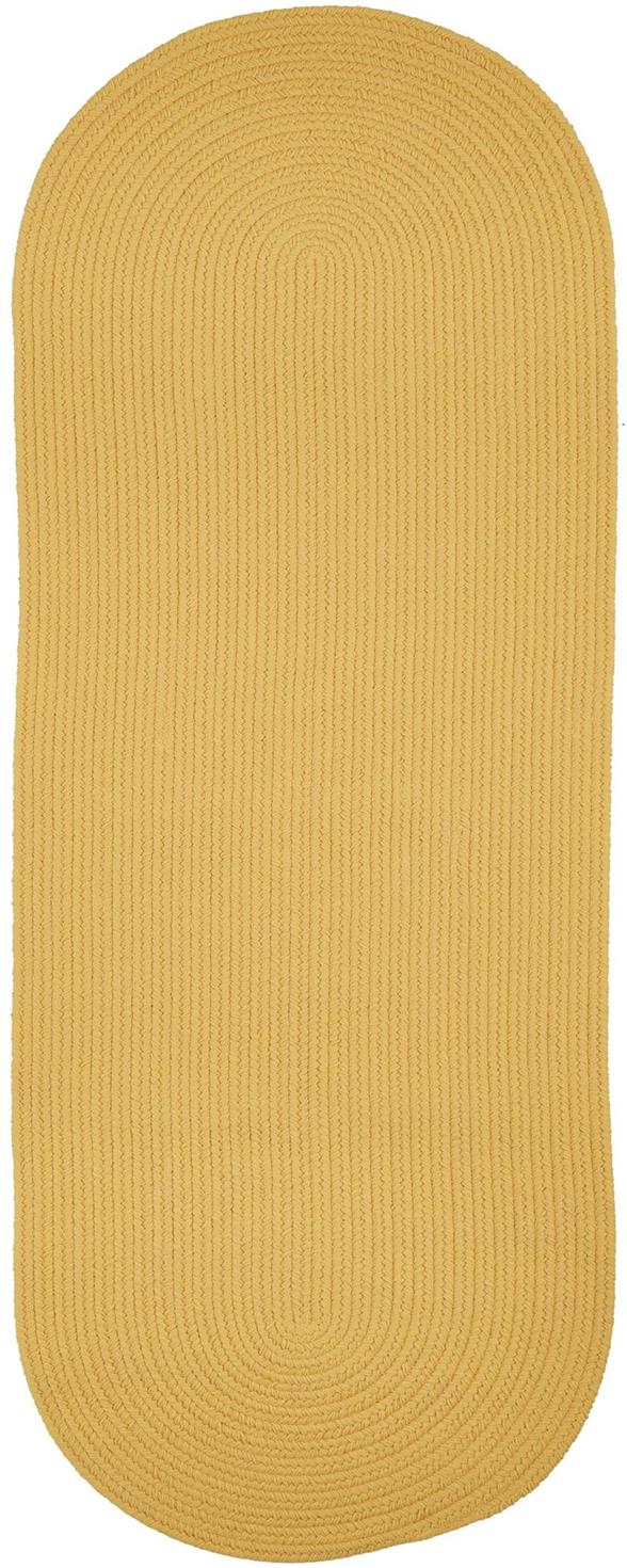 Rhody Rug Poly Solids S041 Daffodil Runner Area Rug