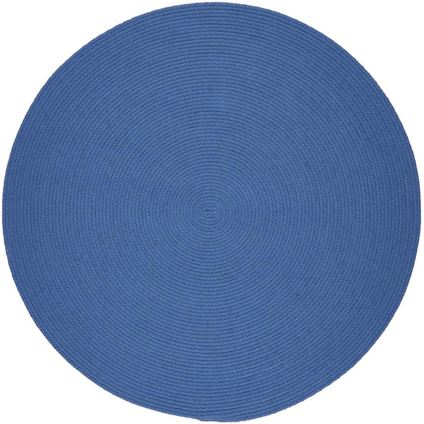 Rhody Rug Poly Solids S052 French Blue Round Area Rug