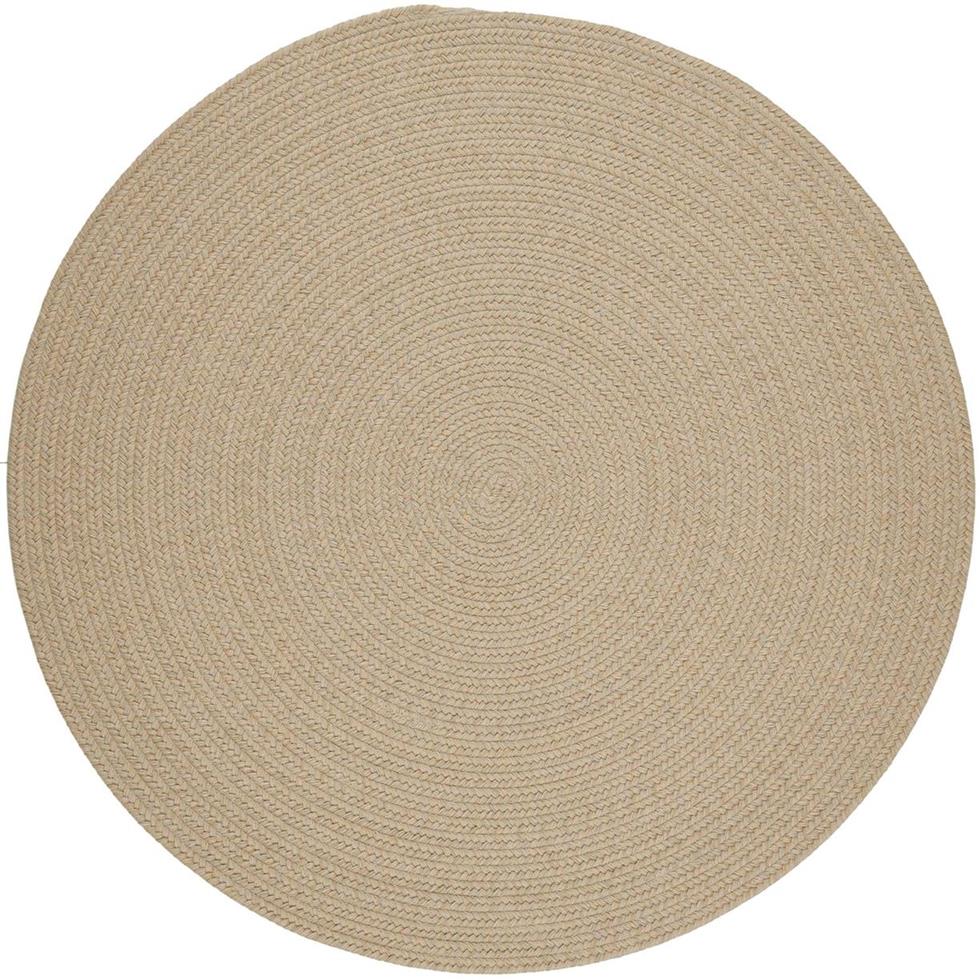 Rhody Rug Wool Solids S100 Sand Round Area Rug