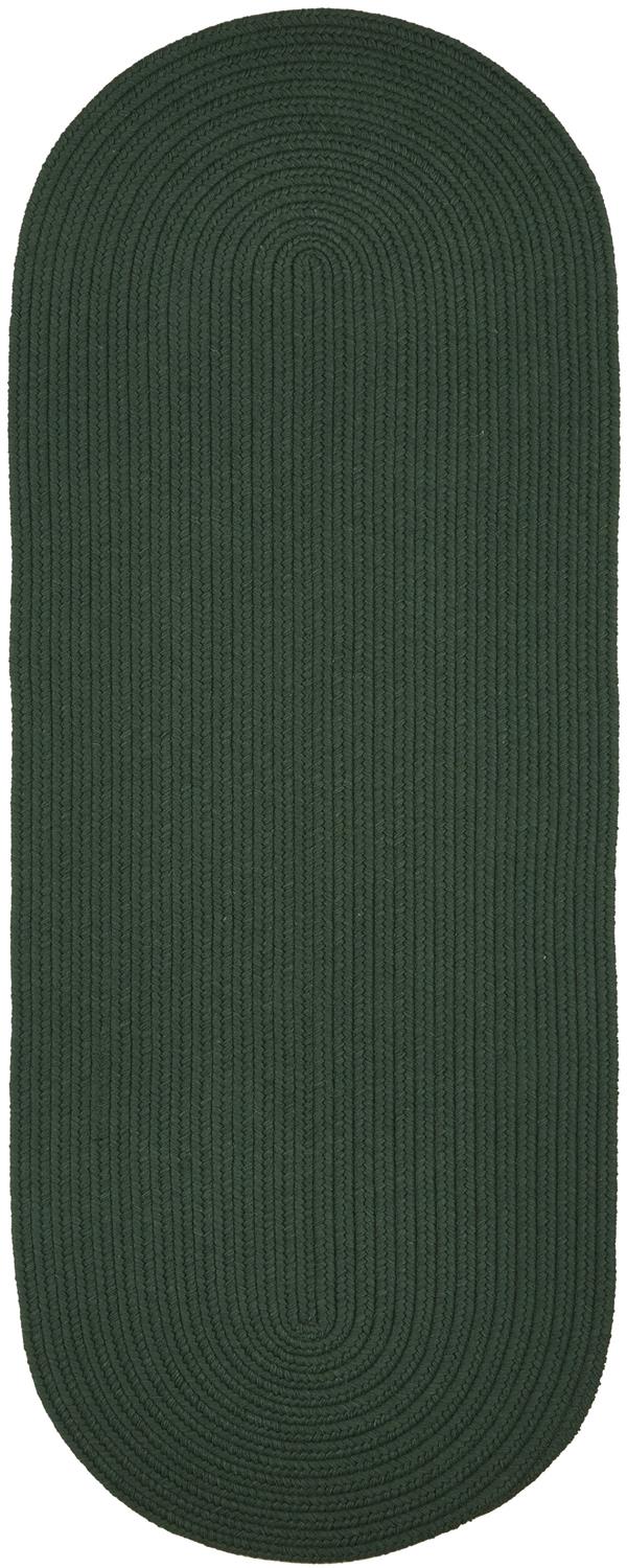 Rhody Hunter Green Braided Area Rug