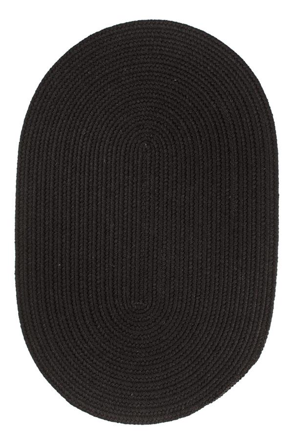 Rhody Rug Wool Solids S112 Black Oval Area Rug