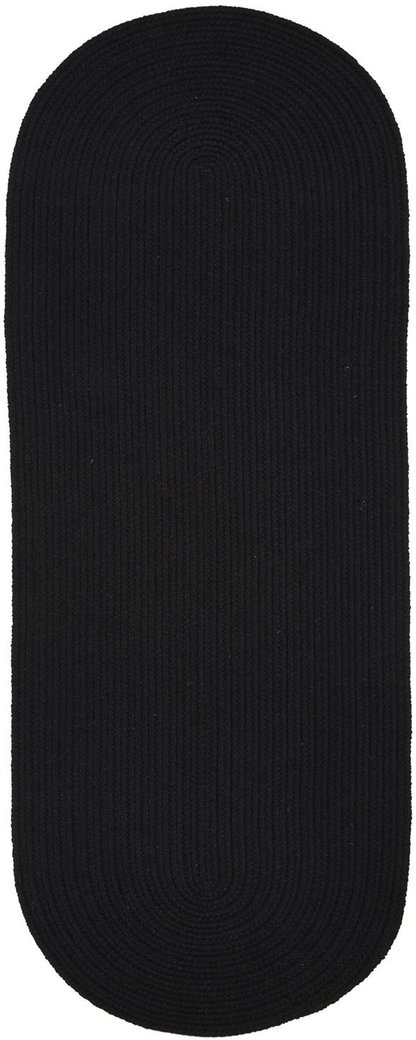 Rhody Rug Wool Solids S112 Black Runner Area Rug