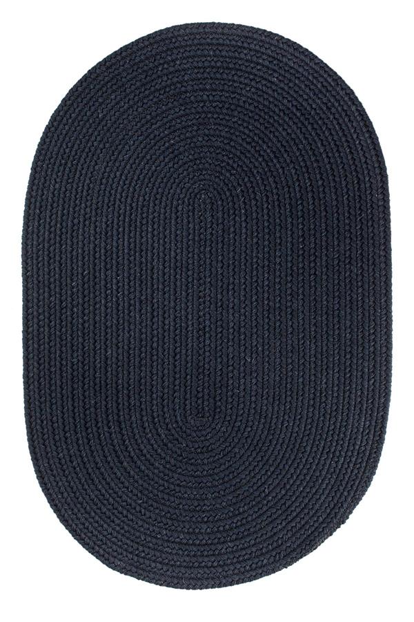 Rhody Rug Wool Solids S156 Navy Oval Area Rug