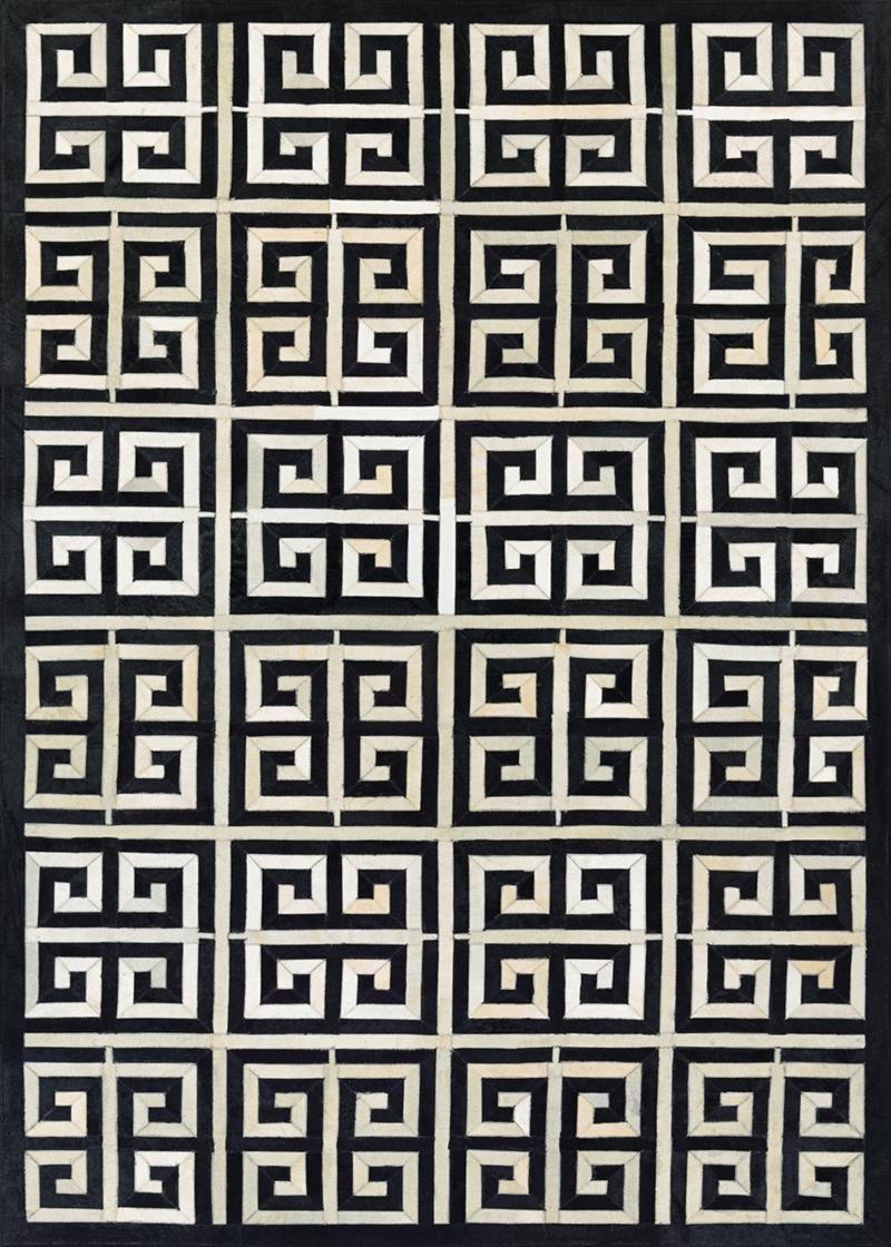 Couristan Chalet 3259-0243 Meander Black Ivory Area Rug