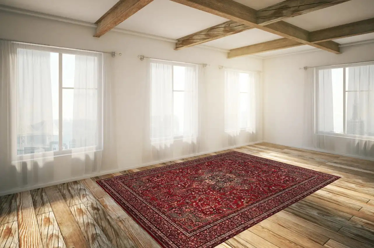 Couristan Kashimar 0612-3337 All Over Center Medallion Antique Red Area Rug Room Scene