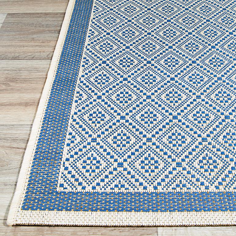 Couristan Monaco 7949-1235 Sea Pier Sand Azure Area Rug Corner 2