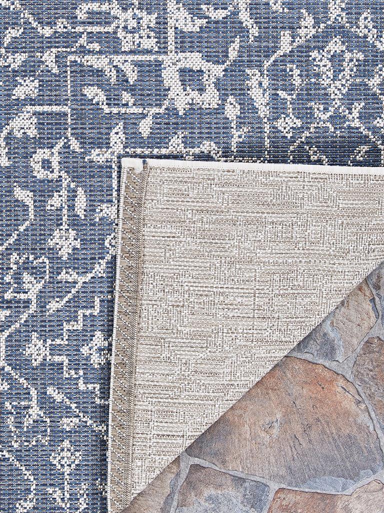 Couristan Monte Carlo 2329-6427 Palmette Navy Ivory Area Rug Backing
