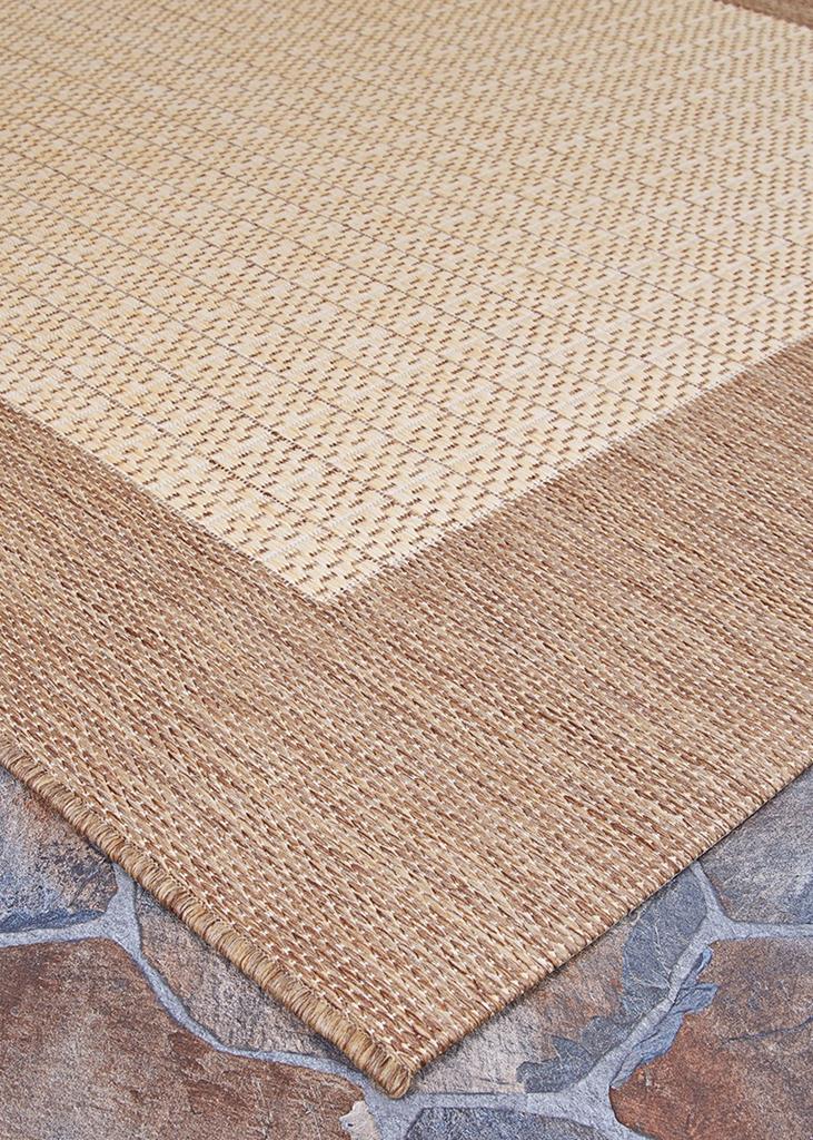 Couristan Recife 1005-3000 Checkered Field Natural Cocoa Area Rug Corner