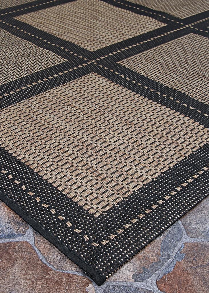 Couristan Recife 1043-2500 Summit Cocoa Black Area Rug Corner