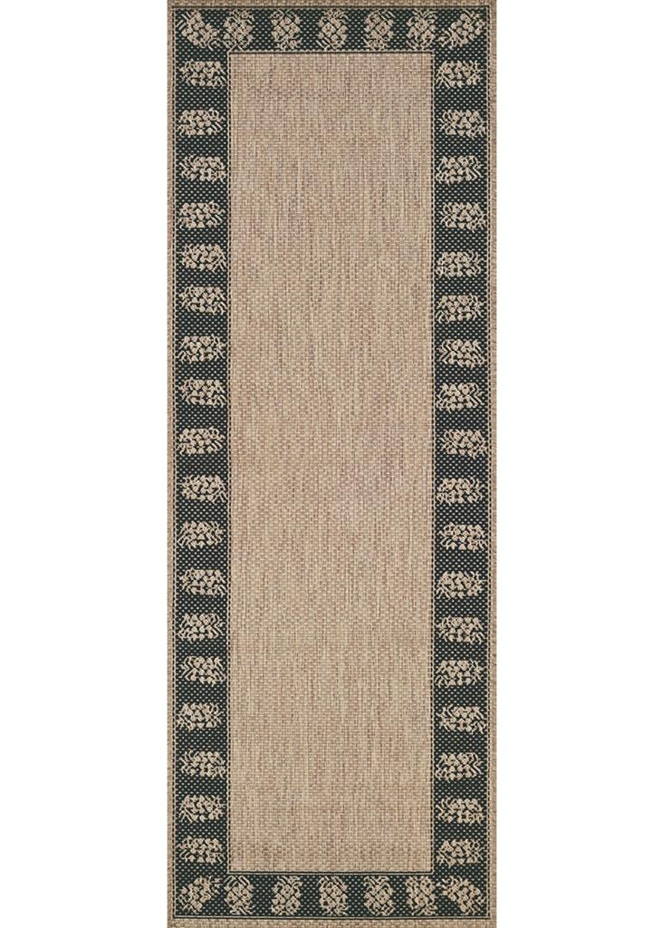 Couristan Recife 1177-2500 Tropics Cocoa Black Runner Area Rug