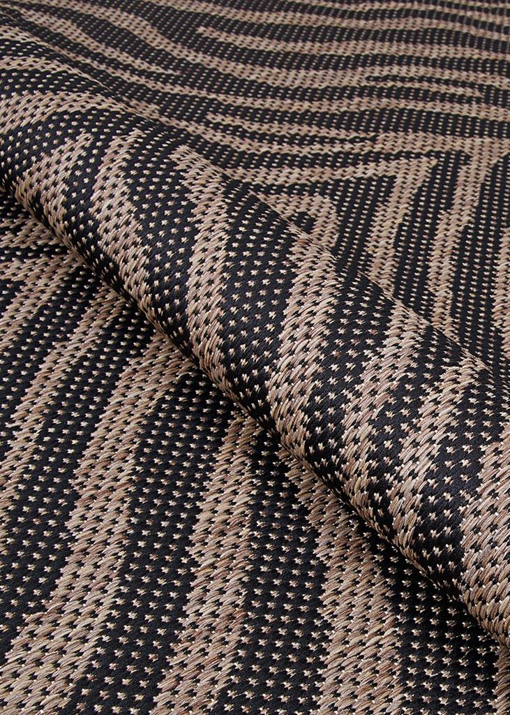 Couristan Recife 1514-0121 Zebra Black Cocoa Area Rug Texture