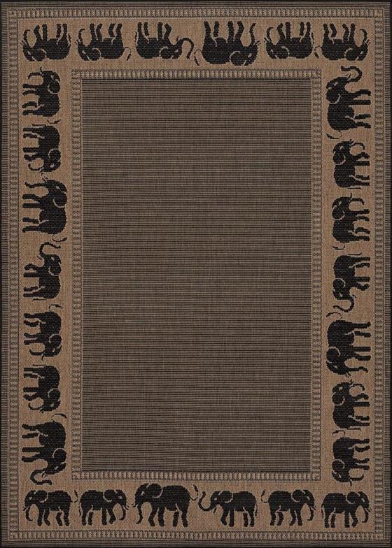 Couristan Recife 1588-1021 Elephant Cocoa Black Area Rug