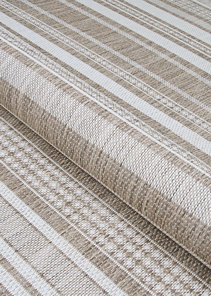 Couristan Recife 5313-2312 Gazebo Stripe Champagne Taupe Area Rug Texture