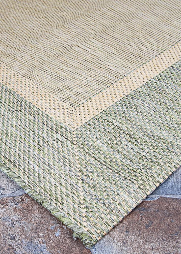 Couristan Recife 5526-1812 Stria Texture Natural Green Area Rug Corner