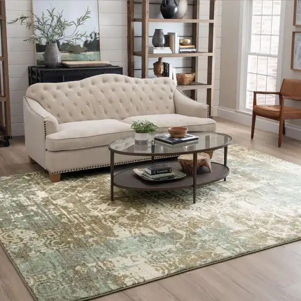 Karastan Artisan 91816-90075 Frotage Willow Grey by Scott Living Area Rug Room Scene