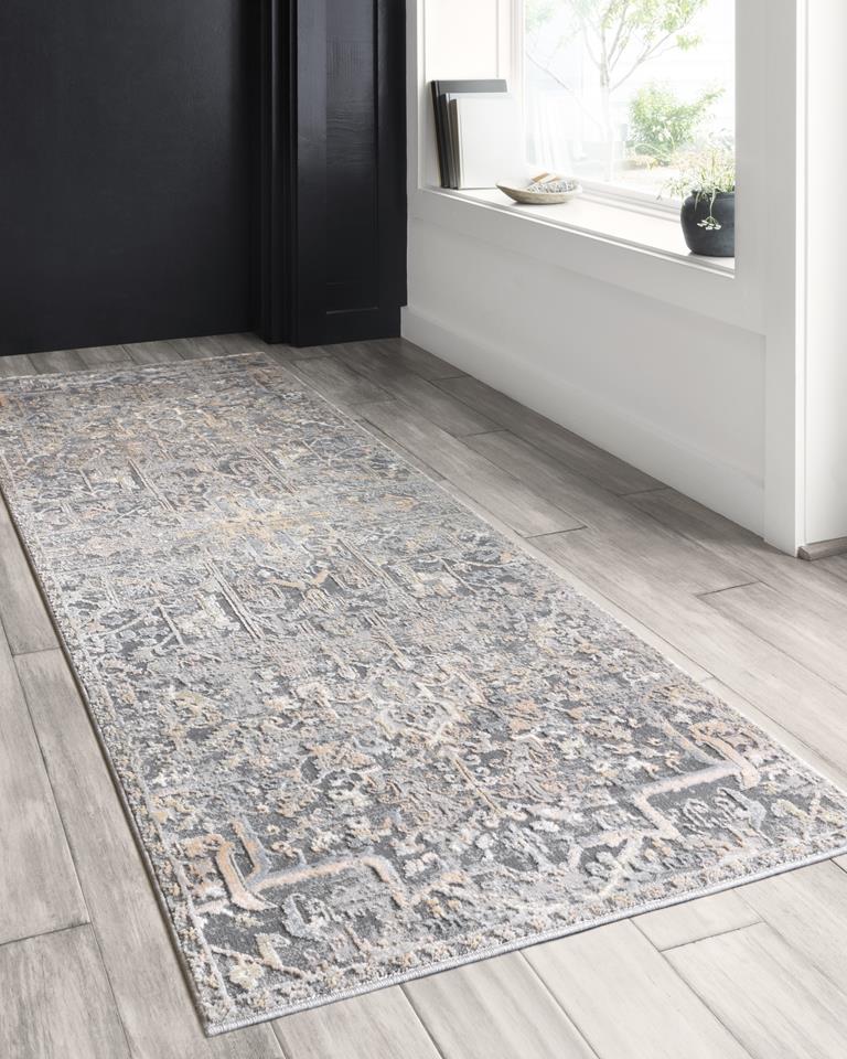 Loloi II Lucia LUC-02 Charcoal/Multi Runner Area Rug Room Scene