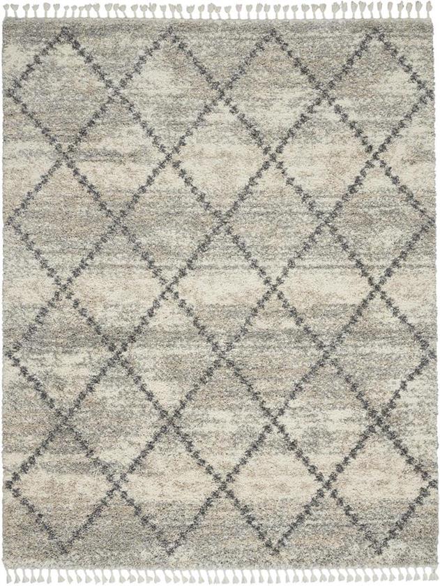 Nourison Oslo Shag OSL01 Ivory/Grey Area Rug