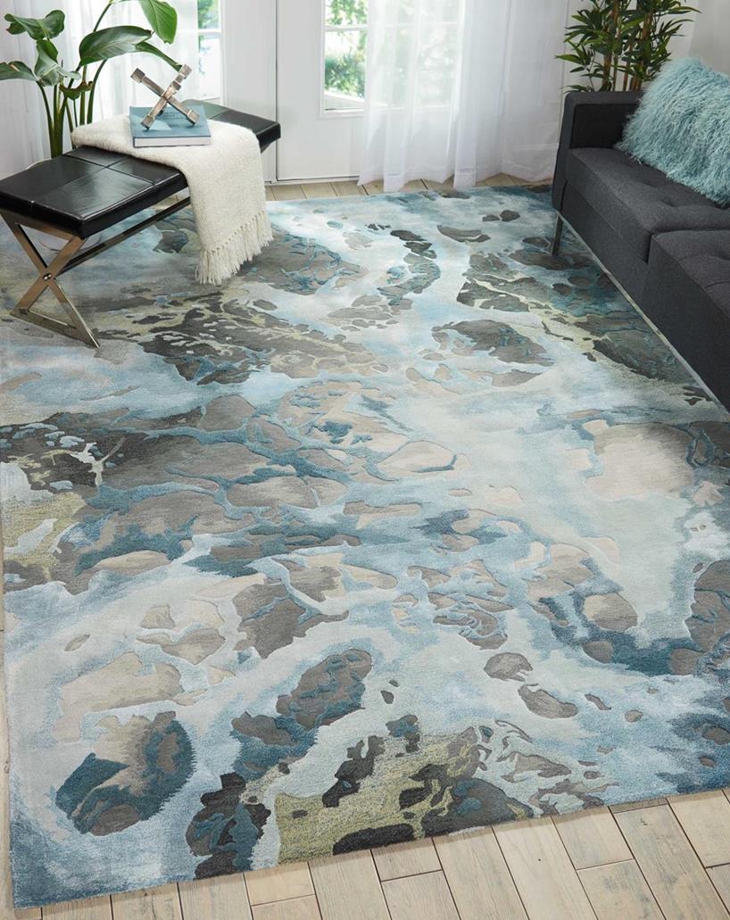 Nourison Prismatic PRS14 Grey/Slate Area Rug - Carpet & Tile Mart