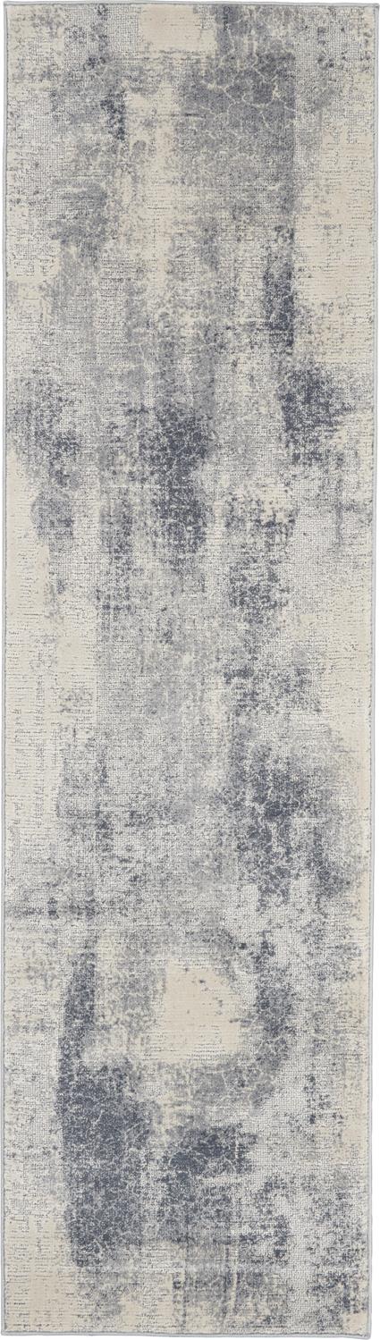 Nourison Rustic Textures RUS02 Blue/Ivory Runner Area Rug