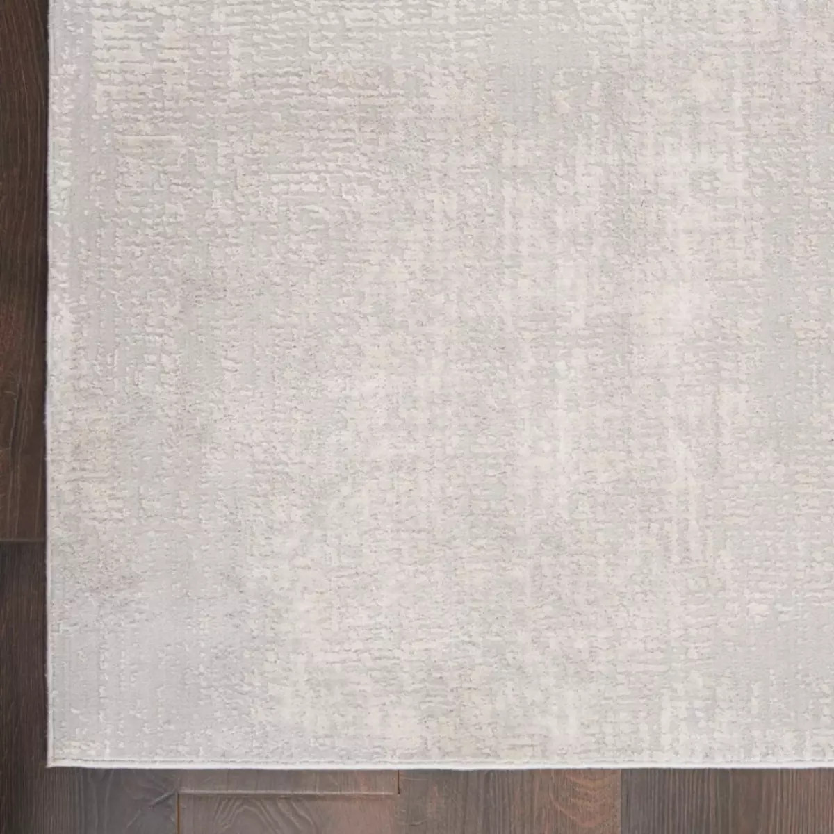 Nourison Silky Textures SLY01 Ivory/Grey Area Rug Corner