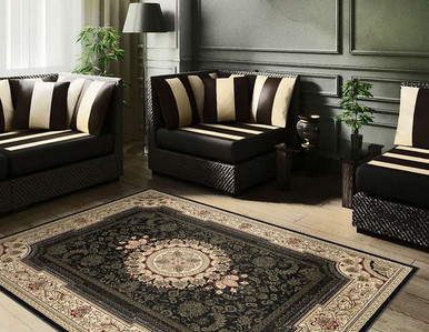 Tayse Rugs Sensation 4673 Black Area Rug - Carpet & Tile Mart