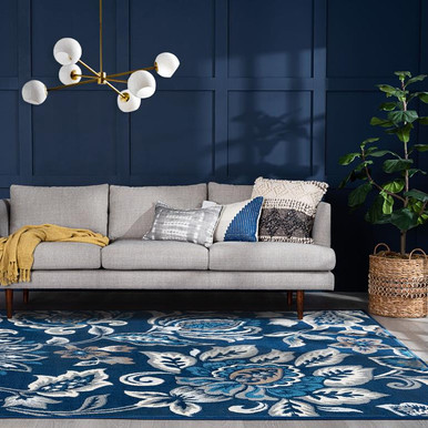 Tayse Madison Stella MDN4207 Dark Blue Area Rug - Carpetmart.com