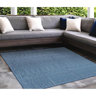 Liora Manne Carmel 8422-33 Texture Stripe Navy Area Rug
