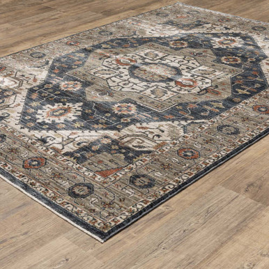 Oriental Weavers Eliana ELI07 Brown Blue Area Rug | Carpetmart.com