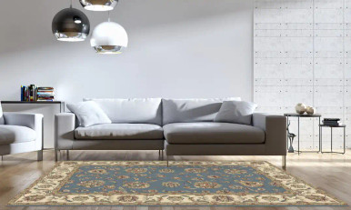 Dynamic Rugs: Ancient Garden 57365-5464 Lt.Blue/Ivory - Carpet