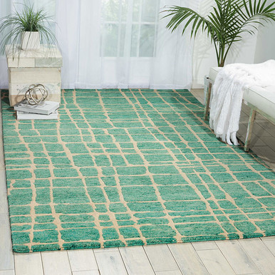 Nourison Tahoe Modern MTA03 Turqois Green Area Rug - Carpet & Tile