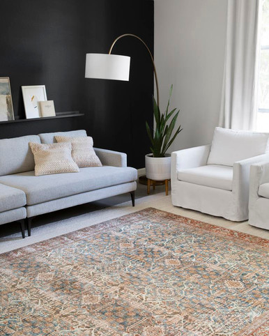 Loloi II Layla LAY-04 Ocean/Rust Rug - Carpet & Tile Mart