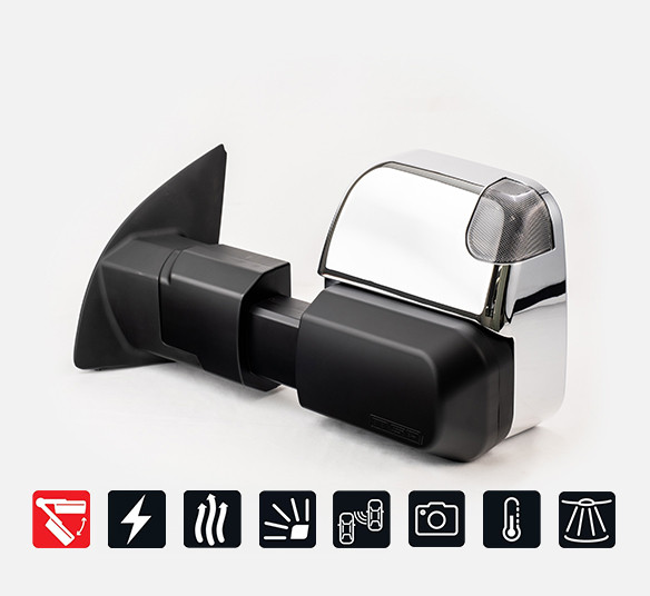 MSA 4X4 Towing Mirrors suitable for Ranger Everest Next Gen Chrome