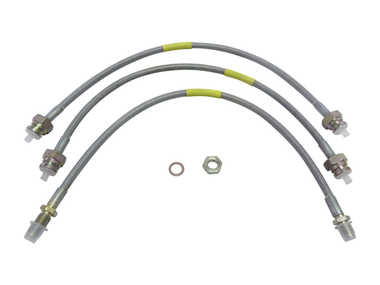 Stainless Steel Braided Brake Hose Set suitable for Discovery 1 NO