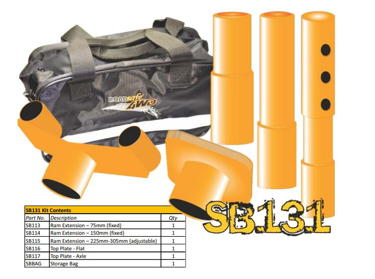 Roadsafe 4wd Bottle Jack Kit Ram Extension & Top Plate with Bag