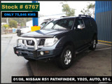 6767 - 01/08, NISSAN R51 PATHFINDER, ** ONLY 75,846 KMS ** YD25, AUTO, ST-L