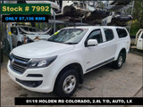 7992 - 01/19 HOLDEN RG COLORADO, ** ONLY 97,156 KMS **, 2.8L T/D, AUTO, LX