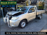 8114 - 12/10, TOYOTA TGN16 HILUX, **ONLY 98,178 KMS **, 2TR-FE, 5SPD, WORKMATE