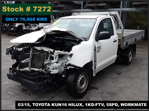 7272 - 03/15, TOYOTA KUN16 HILUX, ** ONLY 76,968 KMS ** 1KD-FTV, 5SPD, WORKMATE