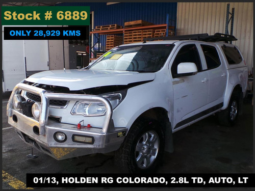 6889 - 01/13, HOLDEN RG COLORADO, ** ONLY 28,929 KMS ** 2.8L TD, AUTO, LT