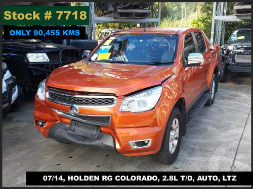 7718 - 07/14, HOLDEN RG COLORADO, ** ONLY 90,455 KMS ** 2.8L T/D, AUTO, LTZ.